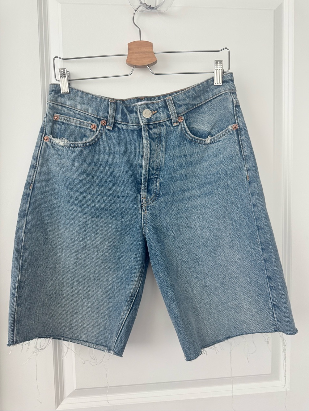 Zara long denim shorts
